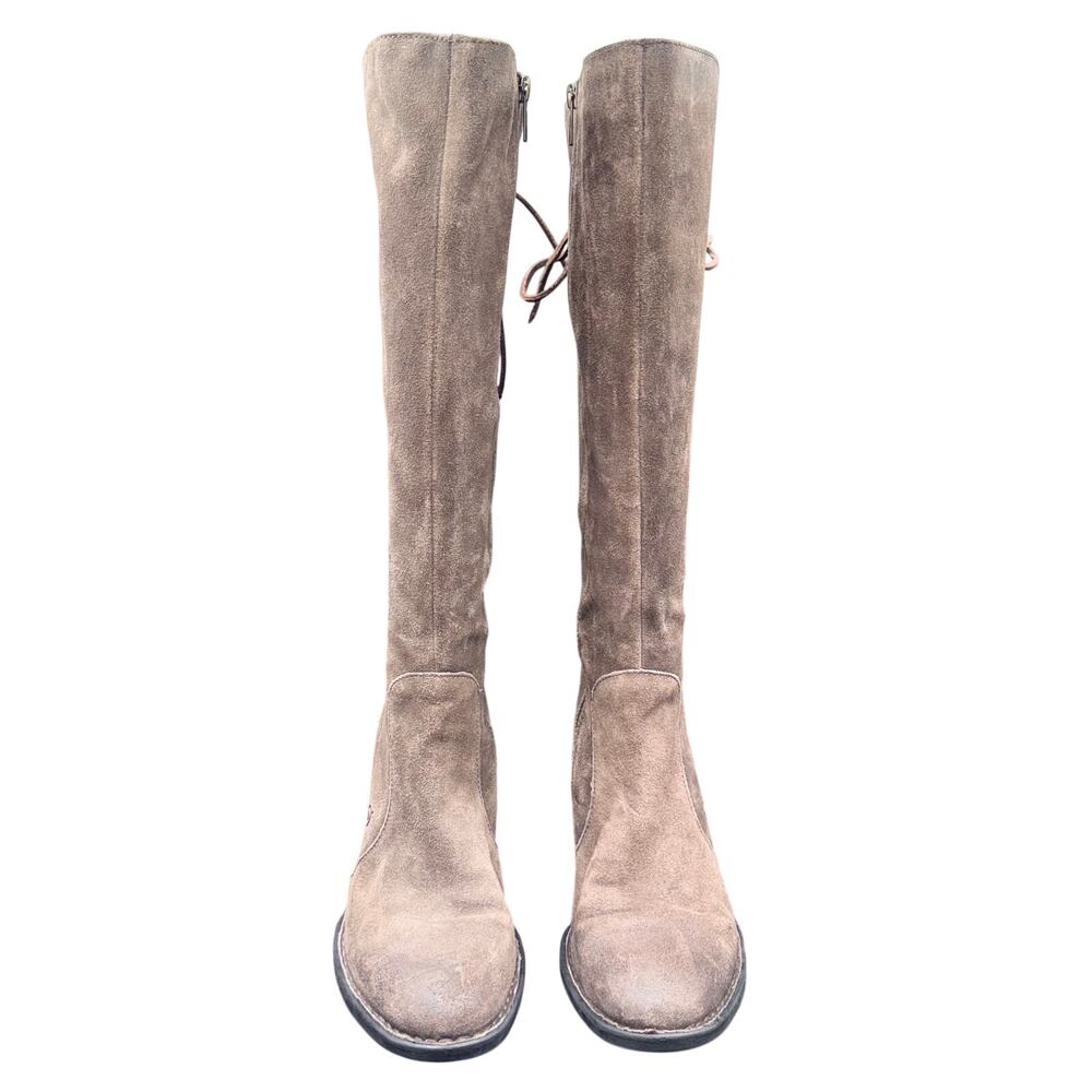 Born Suede Tall Knee High Boots Brown Side Zip Plaid Lined Women’s 9M - Picture 4 of 16
